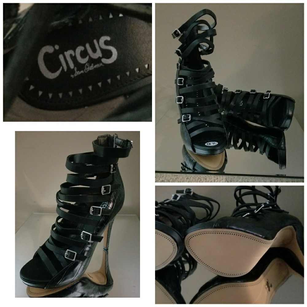 Sexy black Sam Elderman sandals